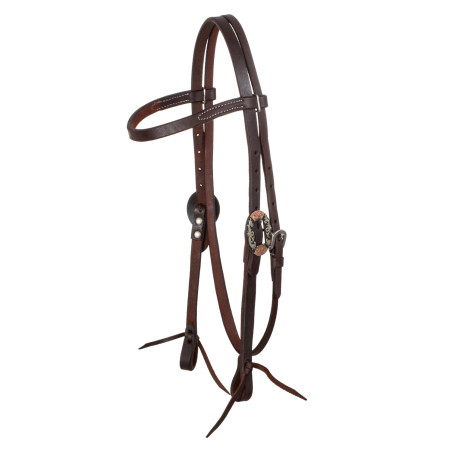 Briglia western Lakota con fibbie decorative in argento