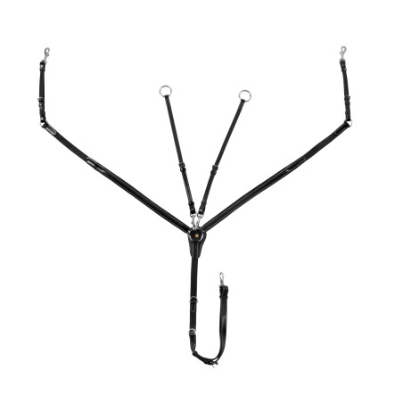 Pettorale Equestro in pelle con inserti elastici e martingala rimovibile