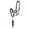 Capezzina ergonomica Equestro con inserti in pelle - Nero / verde cacciatore