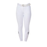 Pantaloni da equitazione donna Equestro x FISE full grip - Bianco