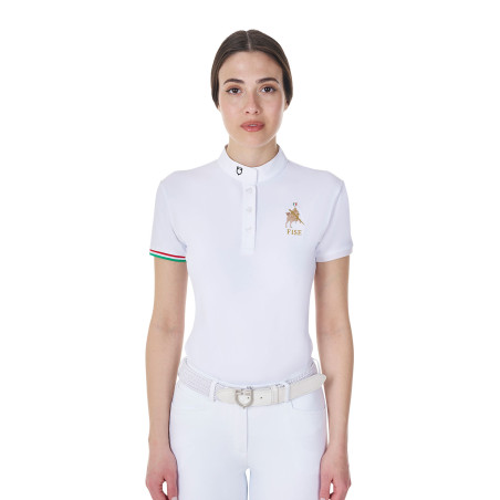 Polo da concorso Equestro x FISE donna taglio slim maniche corte
