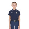 Polo unisex da bambino Equestro x FISE in tessuto tecnico a maniche corte - Blazer marine