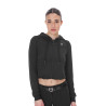 Felpa da donna Equestro crop top con cappuccio - Nero