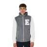Felpa da uomo Equestro Institutional bicolore con zip frontale - Grigio mélange / bianco antico