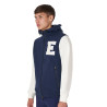 Felpa da uomo Equestro Institutional bicolore con zip frontale - Blazer marin / bianco antico