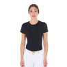 T-shirt donna Equestro basic con logo tono su tono a maniche corte - Nero
