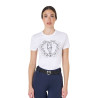 T-shirt da donna Equestro Wild Heart in cotone a maniche corte - Bianco