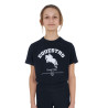 T-shirt da bambina Equestro Jumping Horse Club in cotone a maniche corte - Marina