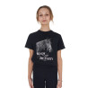 T-shirt da bambina Equestro Ready To The Party in cotone con strass a maniche corte - Nero