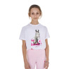 T-shirt da bambina Equestro So Lovely in cotone a maniche corte - Bianco