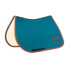 Sottosella da salto Equestro trapuntato Wave in tessuto tecnico - Cordone blu / marrone