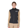 Gilet da donna senza maniche Equestro con zip in tessuto tecnico misto - Nero