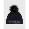 Cappello con pompon Tommy Hilfiger Equestrian Ottawa - Cielo del deserto
