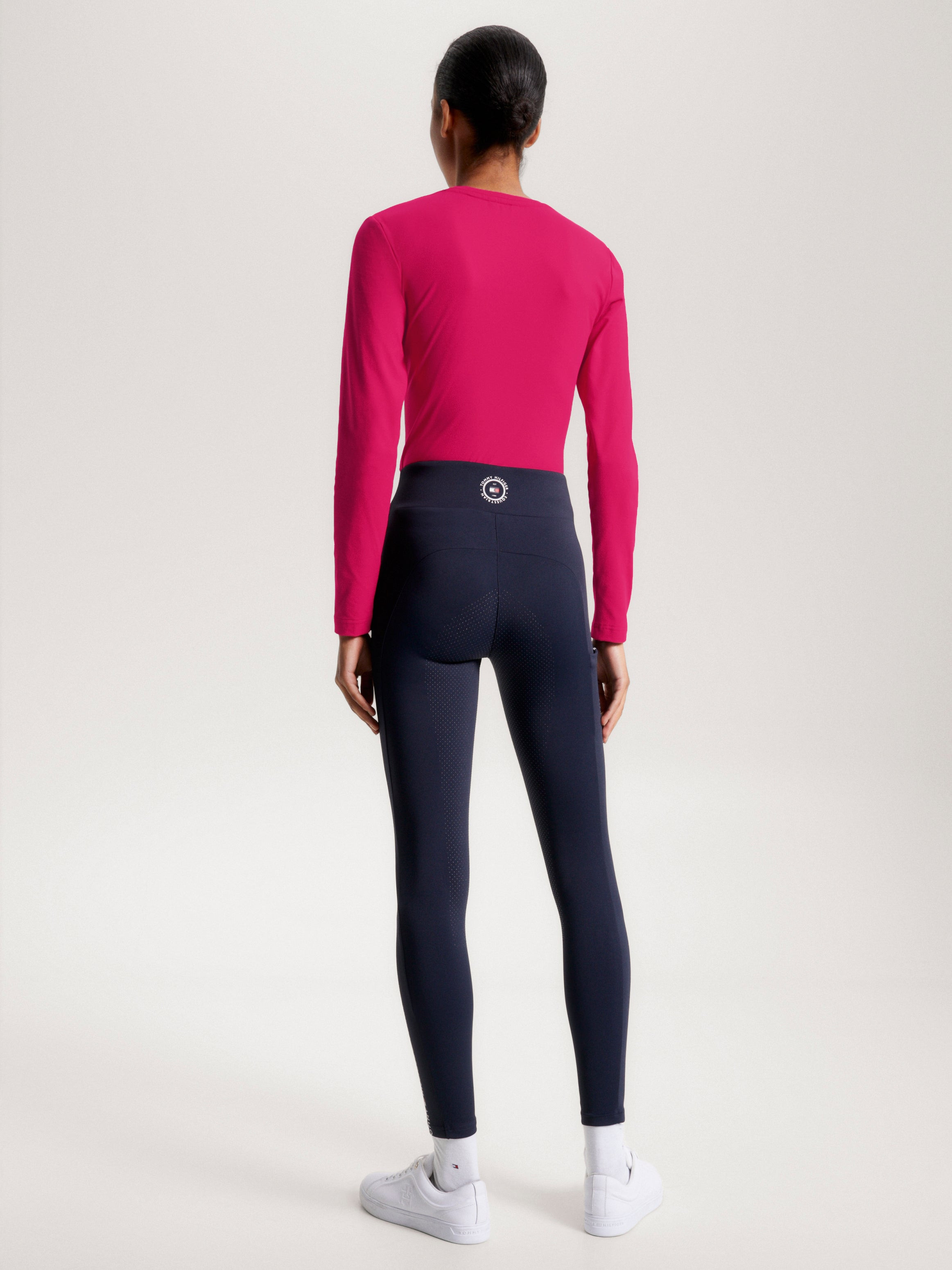 Leggings da equitazione Tommy Hilfiger Equestrian Rome donna full grip Cielo del deserto Blu