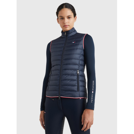 Gilet smanicato da donna Tommy Hilfiger Equestrian leggero in piumino riciclato