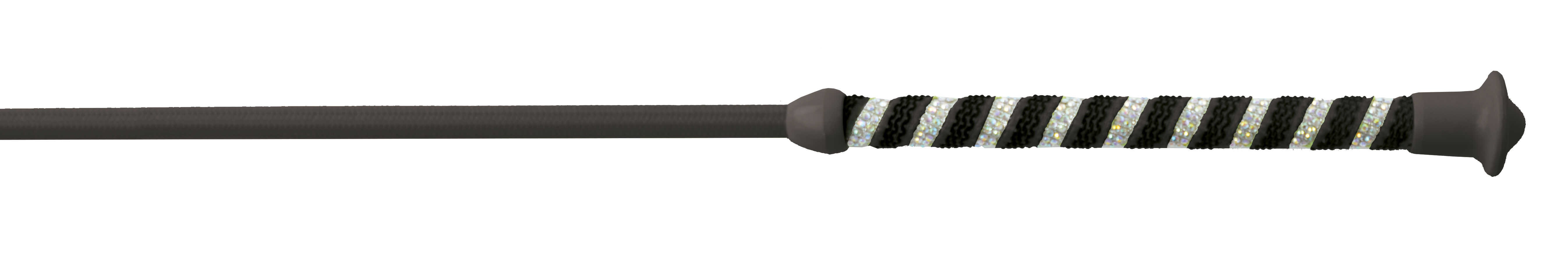 Frustino da dressage Whip & Go Diamond manico in nylon Nero