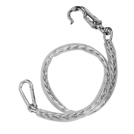 Lunga catena rivestita di plastica trasparente