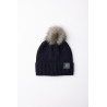 Cappello a maglia per bambini con pompon rimovibile Horze Noa - Mirtillo