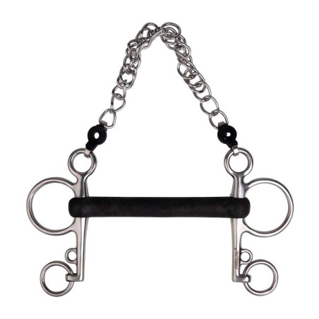 Filet Pelham Metalab in gomma rigida dritta