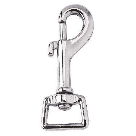 Moschettone ad anello 20 mm quadrato acciaio nichelato