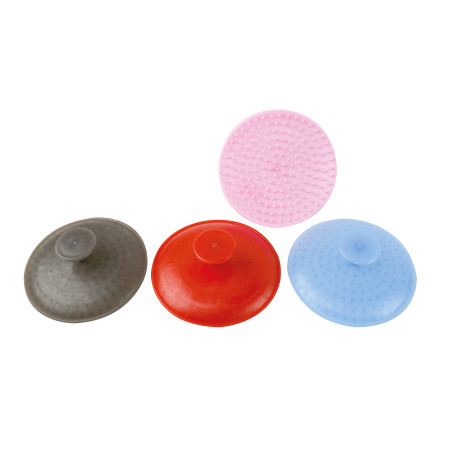 Striglia rotonda in plastica con dentini