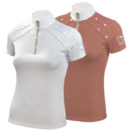 Polo da competizione Tattini donna con zip lurex