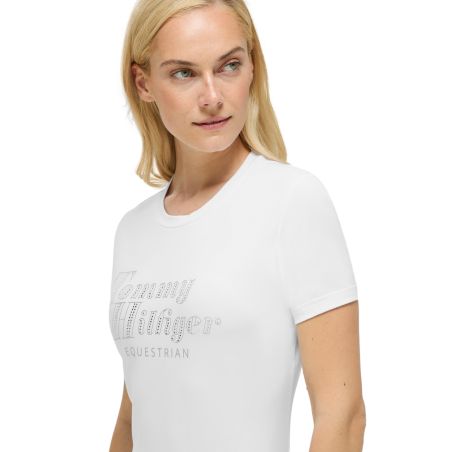 T-shirt a maniche corte con strass Tommy Hilfiger Equestrian Malibu donna