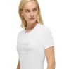 T-shirt a maniche corte con strass Tommy Hilfiger Equestrian Malibu donna - Bianco ottico