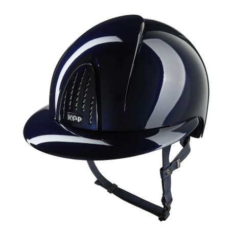 Casco Kep Smart Nova metallo lucido blu visiera polo