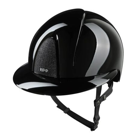Casco Kep Smart Nova metallo lucido nero star visiera polo