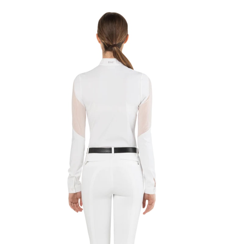 Polo da concorso Teresa Ego7 a maniche lunghe da donna Bianco Polo da concorso Teresa Ego7 a maniche lunghe da donna Bianco
