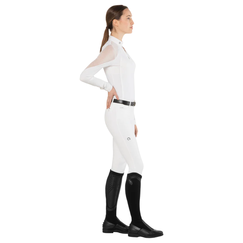 Polo da concorso Teresa Ego7 a maniche lunghe da donna Bianco Polo da concorso Teresa Ego7 a maniche lunghe da donna Bianco