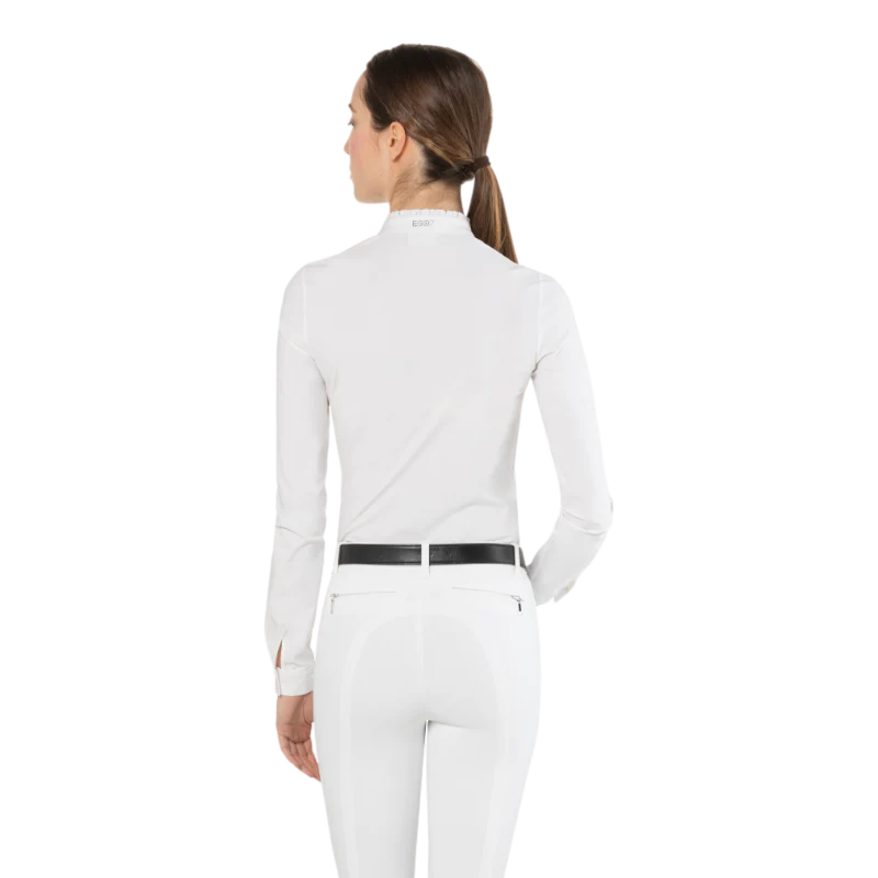 Polo da concorso Nina Ego7 a maniche lunghe da donna Bianco