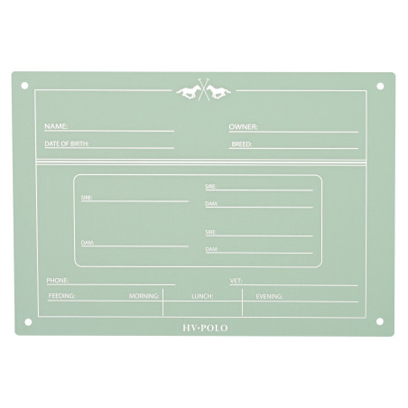 Targa per box English HV Polo