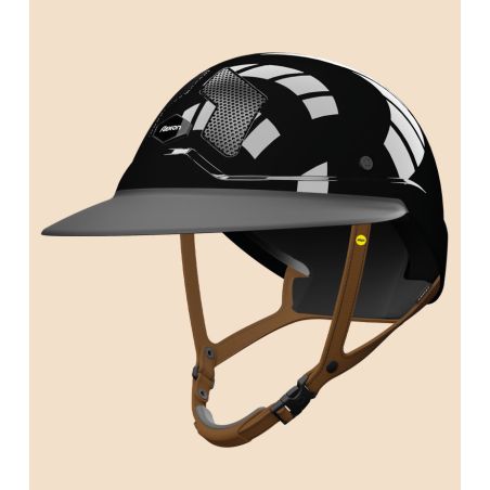Casco Mips Flex-on Armet nero visiera Unisex Star sottogola marrone