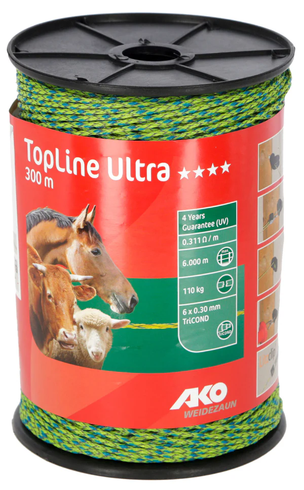 Filo per recinzione TopLine Ultra AKO Giallo fluo / blu