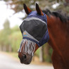 Maschera antimosche Shires FlyGuard Pro in rete fine con passaggio per orecchie e naso con frange - Marina