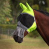 Maschera antimosche Hi-Viz Shires FlyGuard Pro in rete fine con orecchie, naso e frange - Giallo