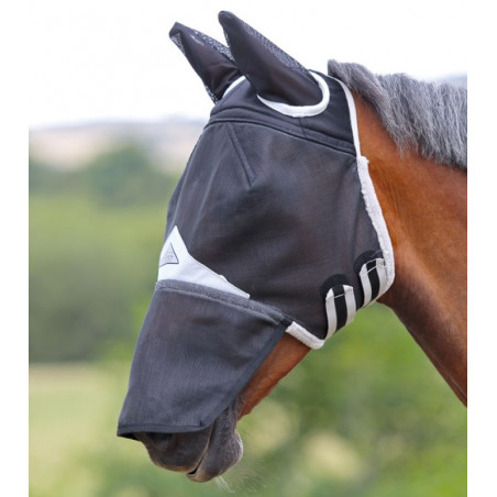 Maschera antimosche da paddock resistente Shires naso e orecchie FlyGuard Pro