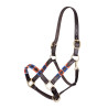 Capezzina polo in cuoio Shires Velociti Gara - Rosso / blu navy