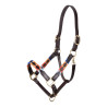 Capezzina polo in cuoio Shires Velociti Gara - Turchese / rosso / arancione / blu