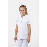 Polo da concorso Horze Louisa Young Rider con inserti in mesh - Bianco / blu turchese