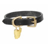 Collare per cane in cuoio piatto Shires Digby & Fox - Nero