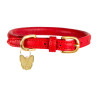 Collare per cane in cuoio tondo Shires Digby & Fox - Scarlatto