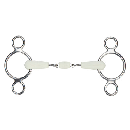 Mors gag a due anelli a doppia rottura EquiKind Softie Shires