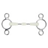 Mors gag a due anelli a doppia rottura EquiKind Softie Shires - Acciaio