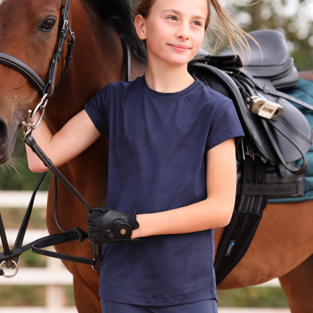 T-shirt tecnico React giovane cavaliere Shires Aubrion