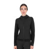 Felpa tecnica donna con cappuccio e inserti micro mesh - Nero