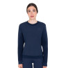 Felpa tecnica donna girocollo con inserti micro mesh - Blazer marine