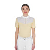 Polo concorso donna slim fit con inserti in tessuto simil seta - Soleil